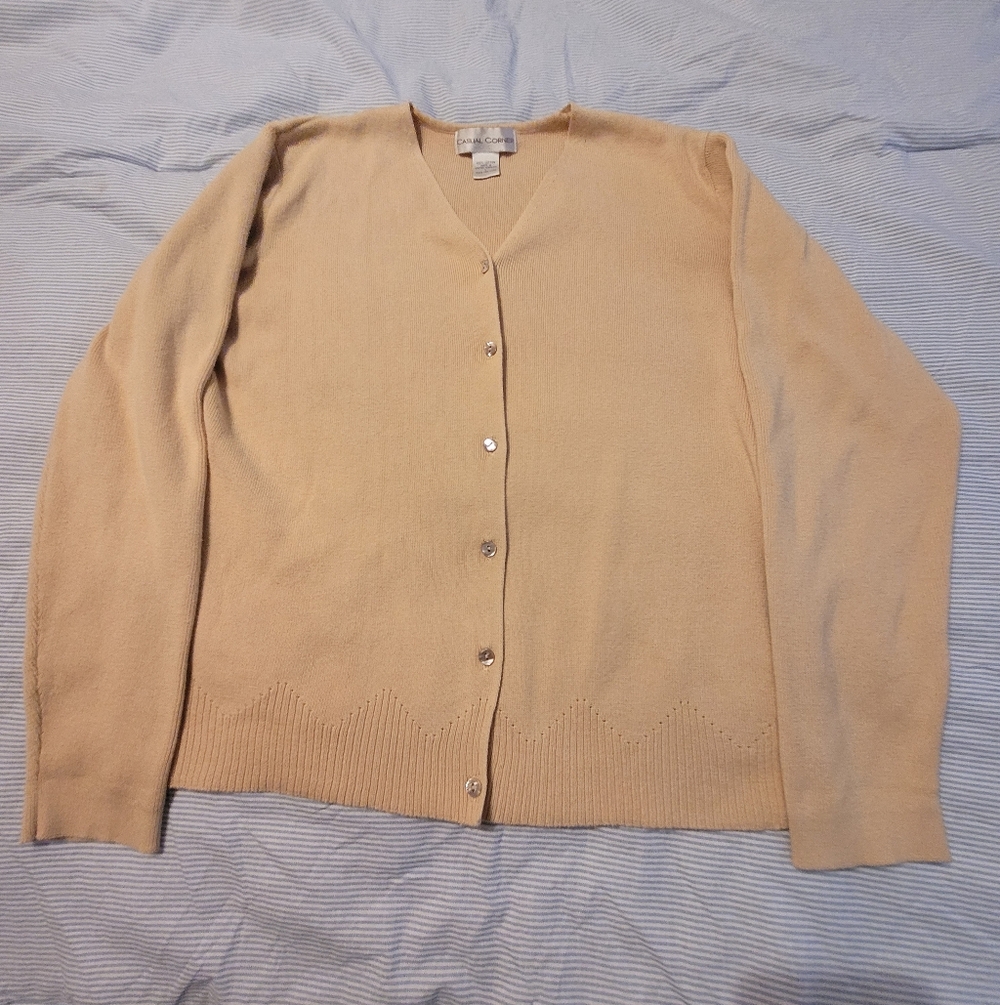 Casual Corner Yellow Cardigan Sweater